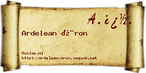 Ardelean Áron névjegykártya